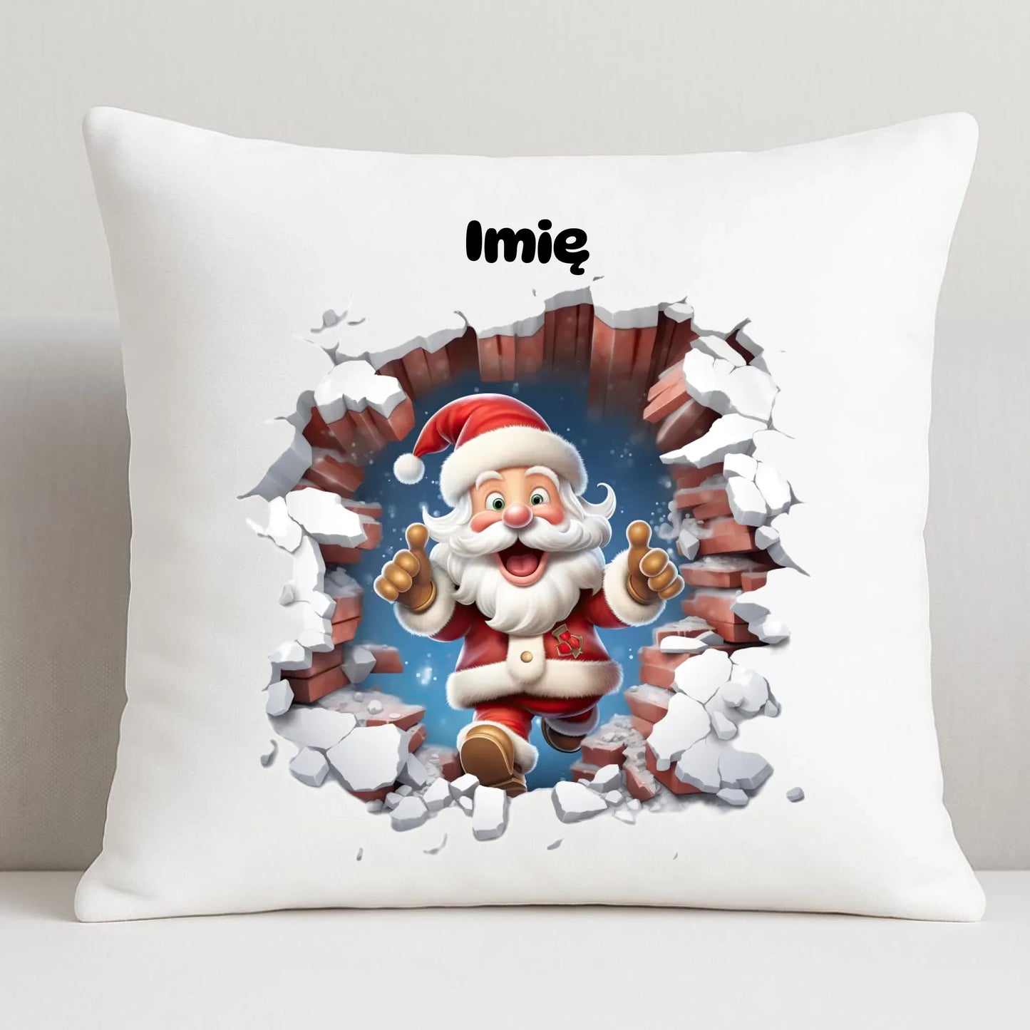 Mikołaj 3D | Personalizowana poduszka świąteczna BN83 - StoryCups.pl