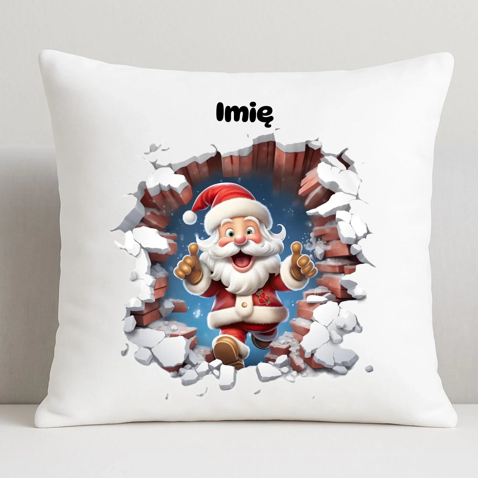 Mikołaj 3D | Personalizowana poduszka świąteczna BN83 - StoryCups.pl
