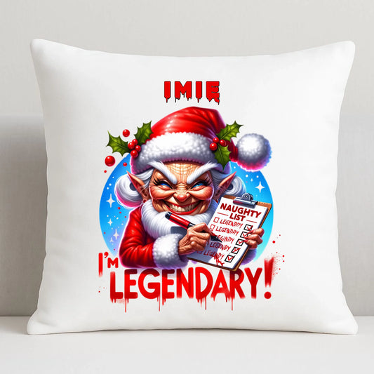 Legendarnie niegrzeczna | Personalizowana poduszka świąteczna BN122 - StoryCups.pl