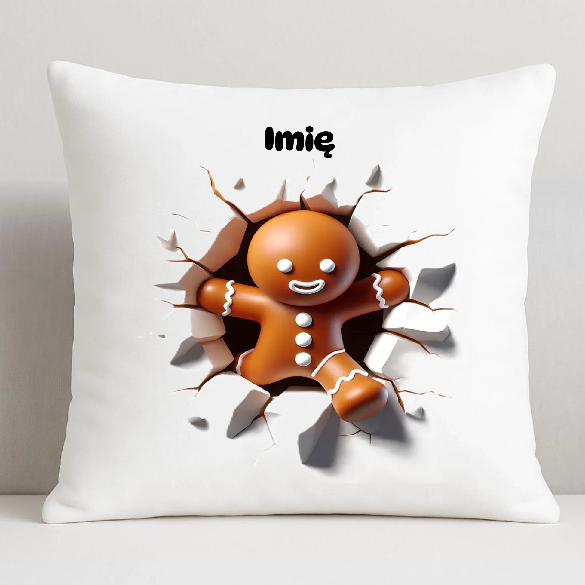 Pierniczek 3D | Personalizowana poduszka świąteczna BN81 - StoryCups.pl