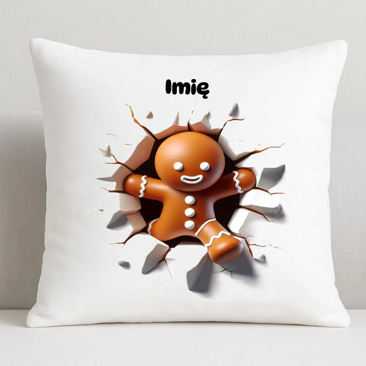 Pierniczek 3D | Personalizowana poduszka świąteczna BN81 - StoryCups.pl