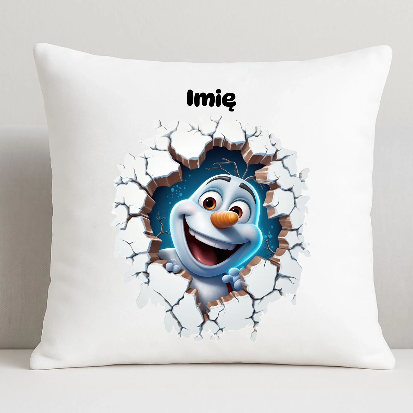 Bałwan 3D | Personalizowana poduszka świąteczna BN84 - StoryCups.pl
