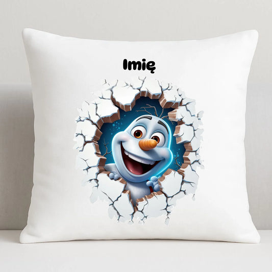 Bałwan 3D | Personalizowana poduszka świąteczna BN84 - StoryCups.pl