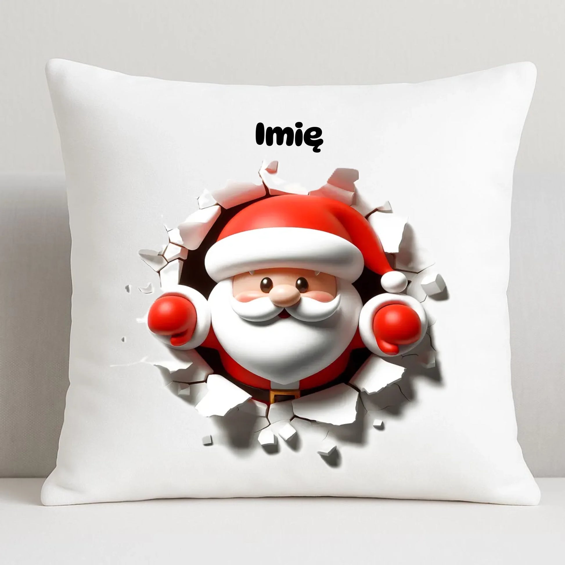 Mikołaj 3D | Personalizowana poduszka świąteczna BN80 - StoryCups.pl