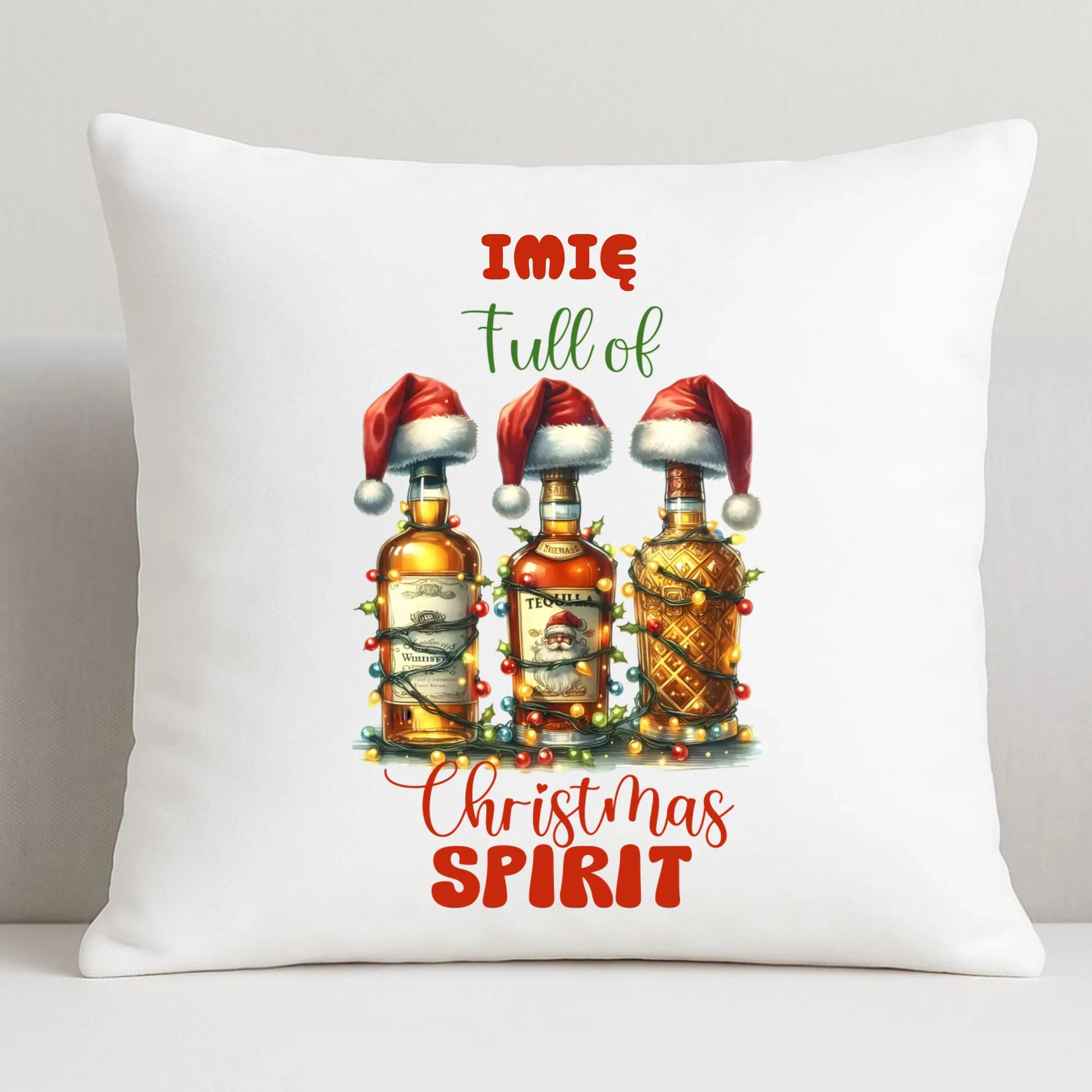 Pełen świątecznego ducha | Personalizowana poduszka świąteczna BN69 - StoryCups.pl