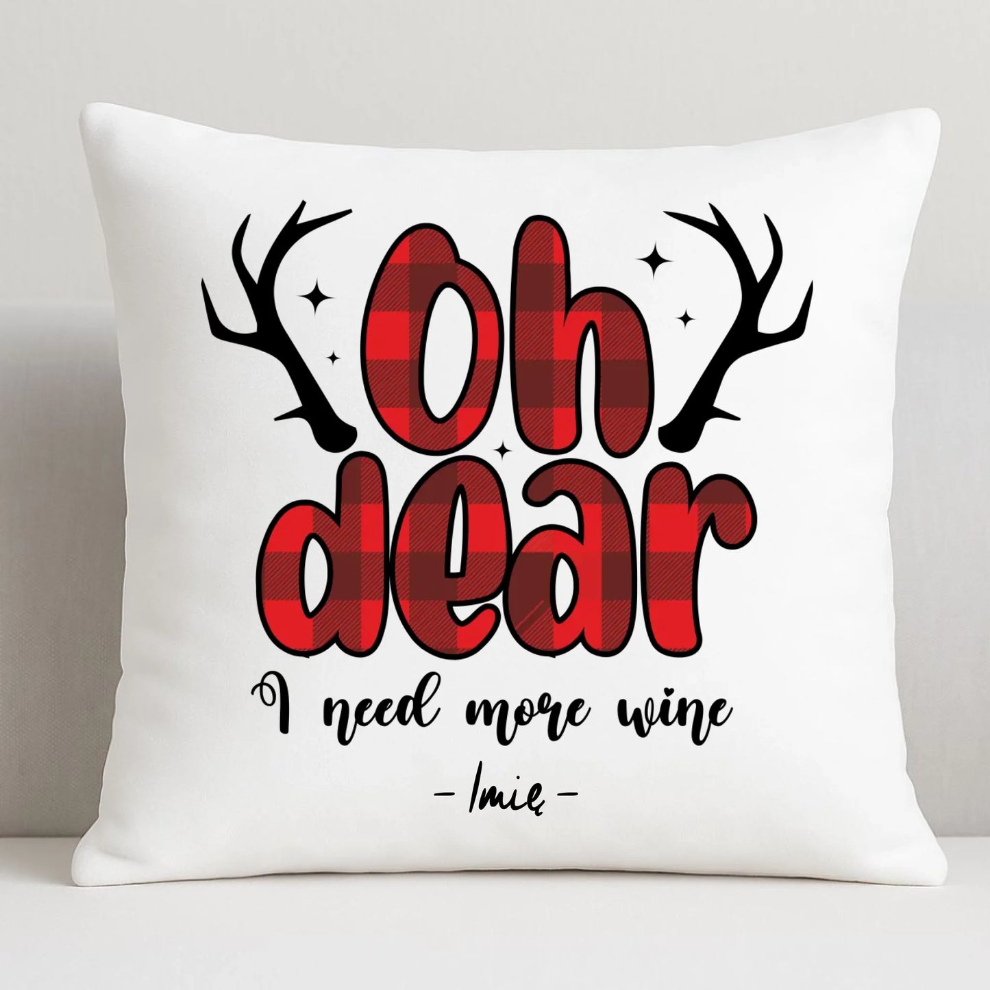 Potrzebuję więcej wina | Personalizowana świąteczna poduszka BN63 - StoryCups.pl