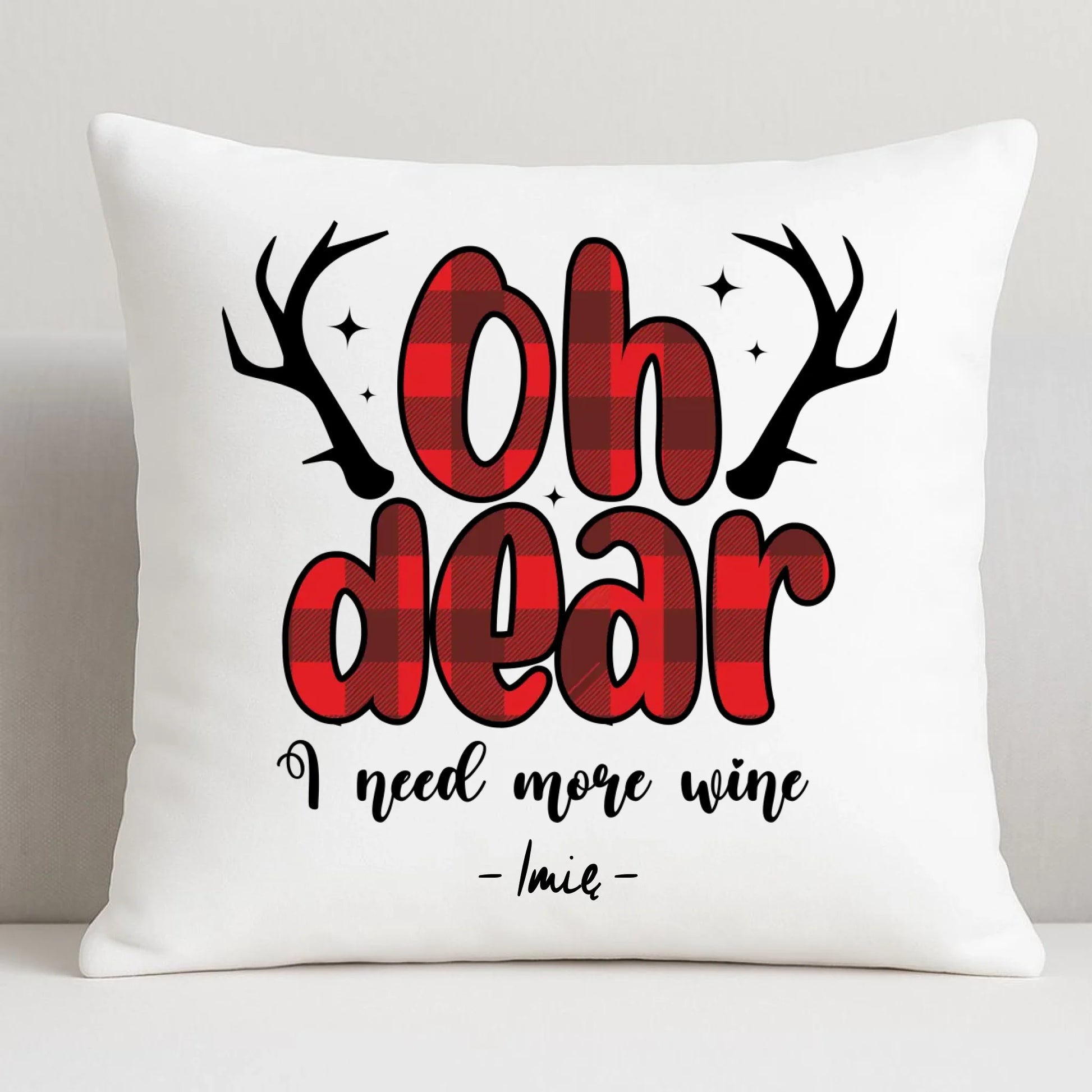 Potrzebuję więcej wina | Personalizowana świąteczna poduszka BN63 - StoryCups.pl