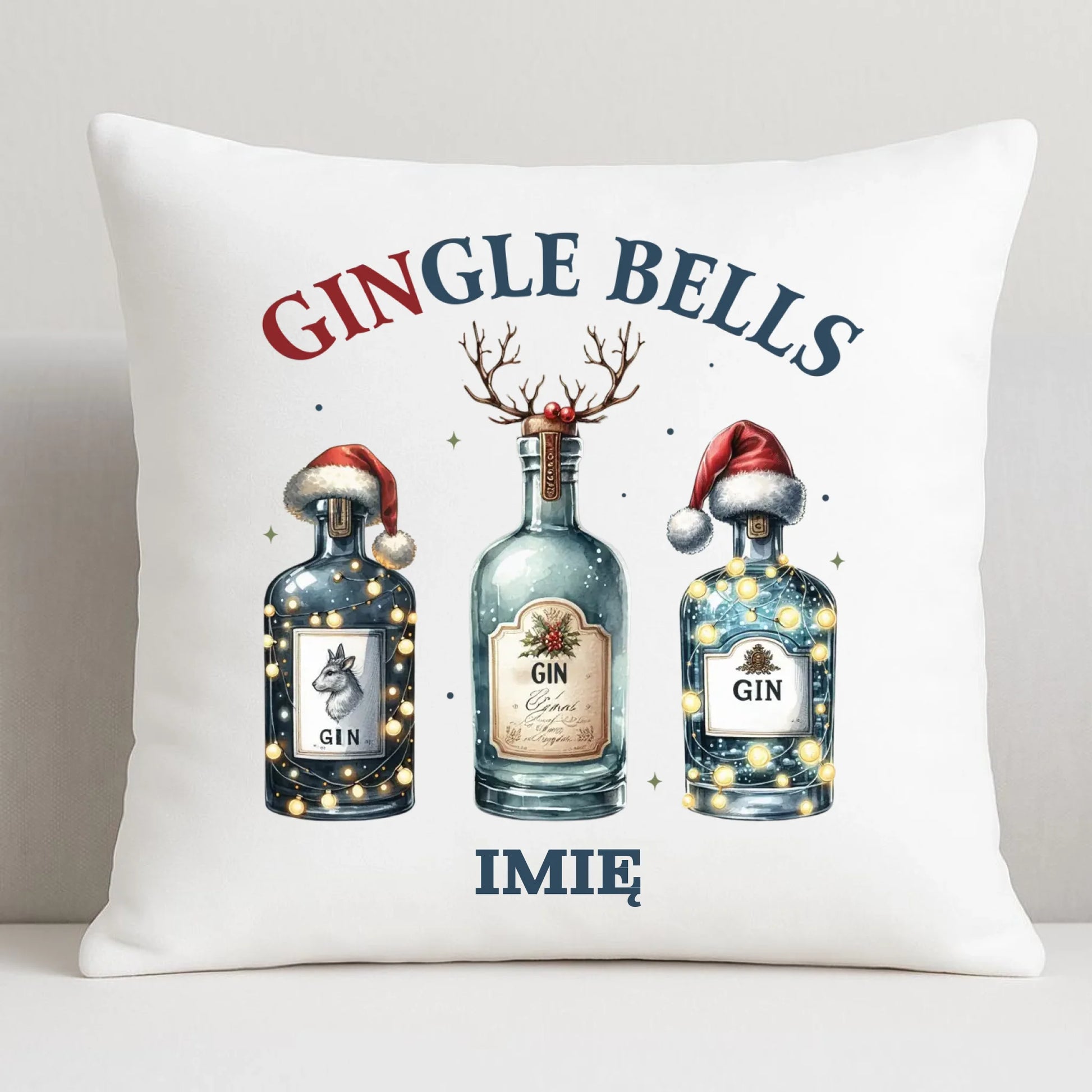 Gingle bells | Personalizowana poduszka świąteczna BN68 - StoryCups.pl