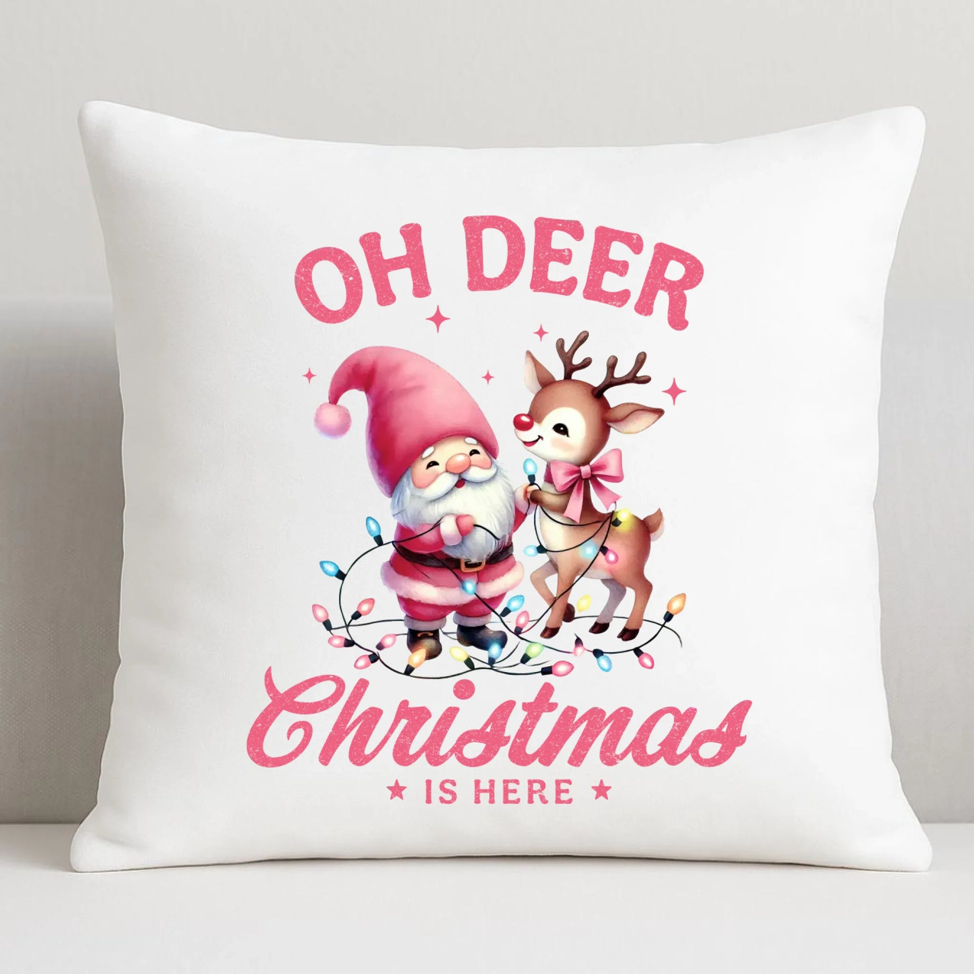 Oh deer Christmas is here | Poduszka świąteczna BN59 - StoryCups.pl