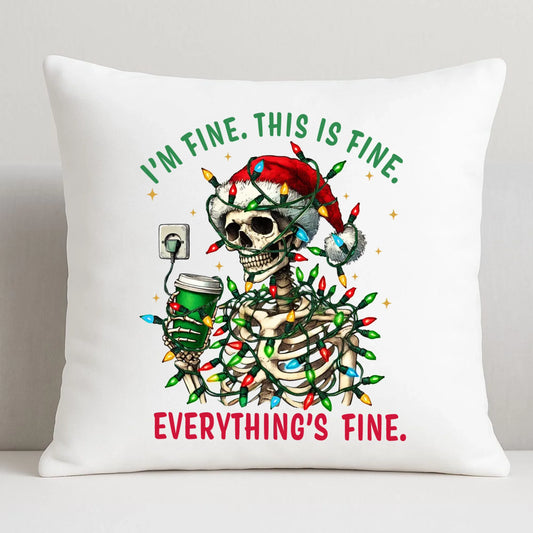 Everything's fine | Świąteczna poduszka BN55 - StoryCups.pl