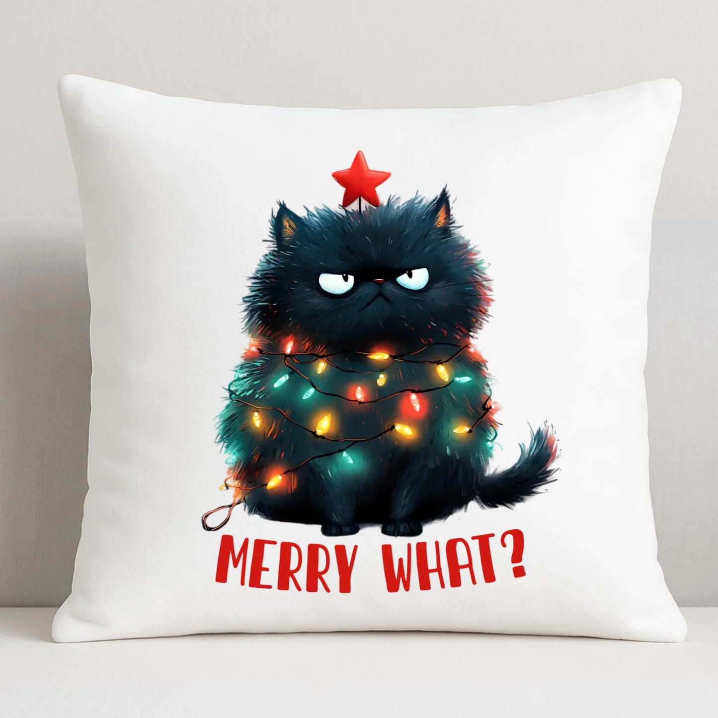 Merry what? | Świąteczna poduszka BN37 - StoryCups.pl