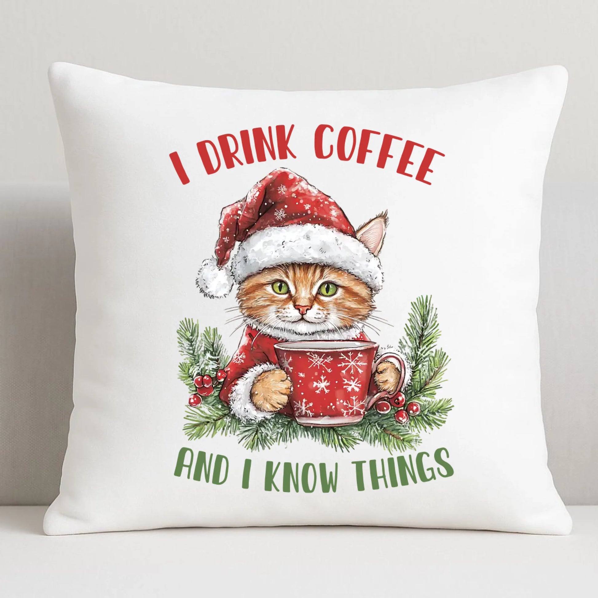 I drink coffee and I know things | Świąteczna poduszka BN39 - StoryCups.pl