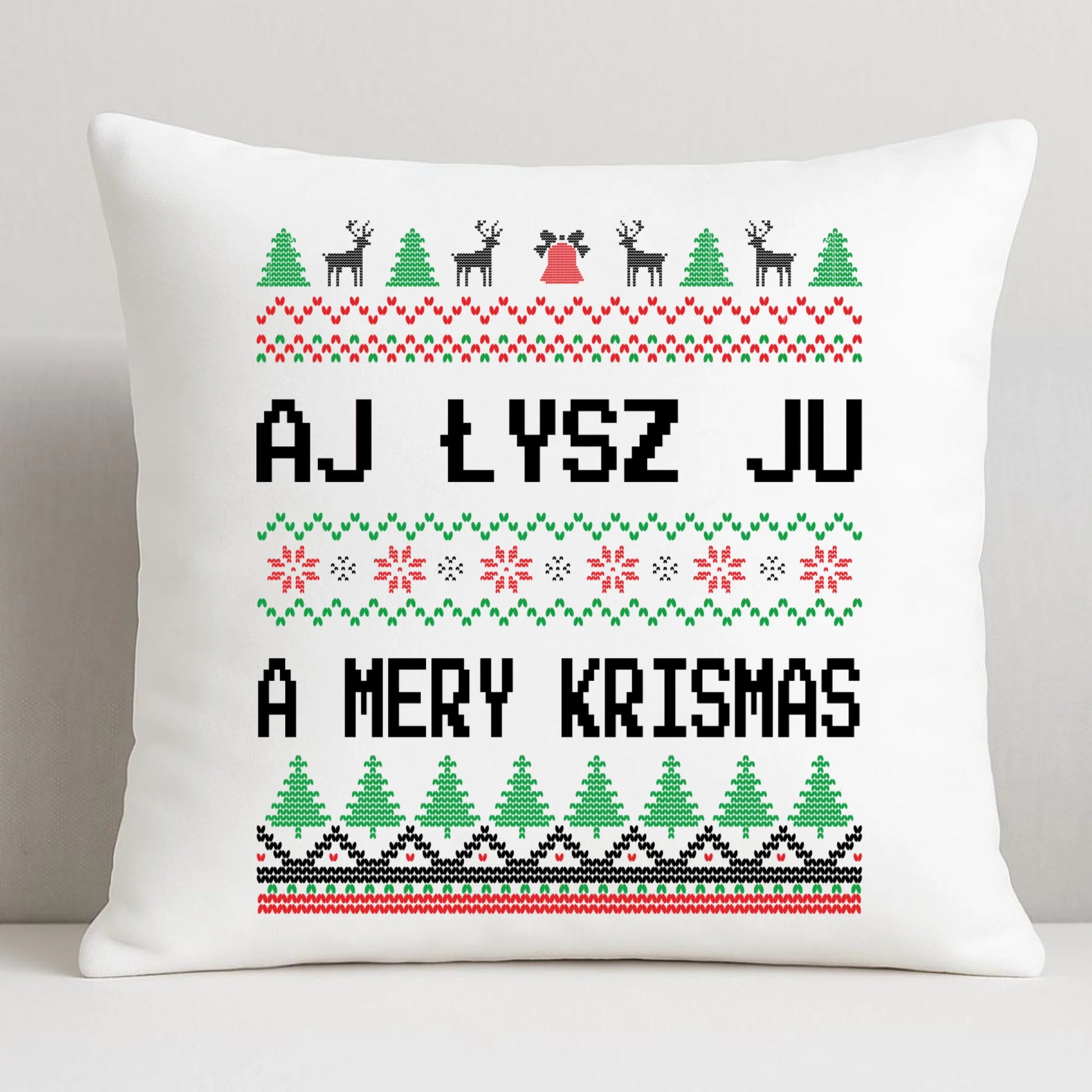 Aj łysz ju a mery krismas | Świąteczna poduszka BN12 - StoryCups.pl