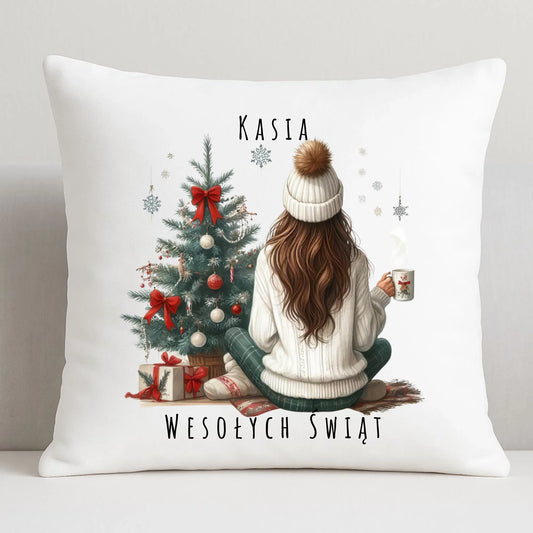 Love Winter | Świąteczna poduszka z imieniem dla dziewczyny BN15 - StoryCups.pl