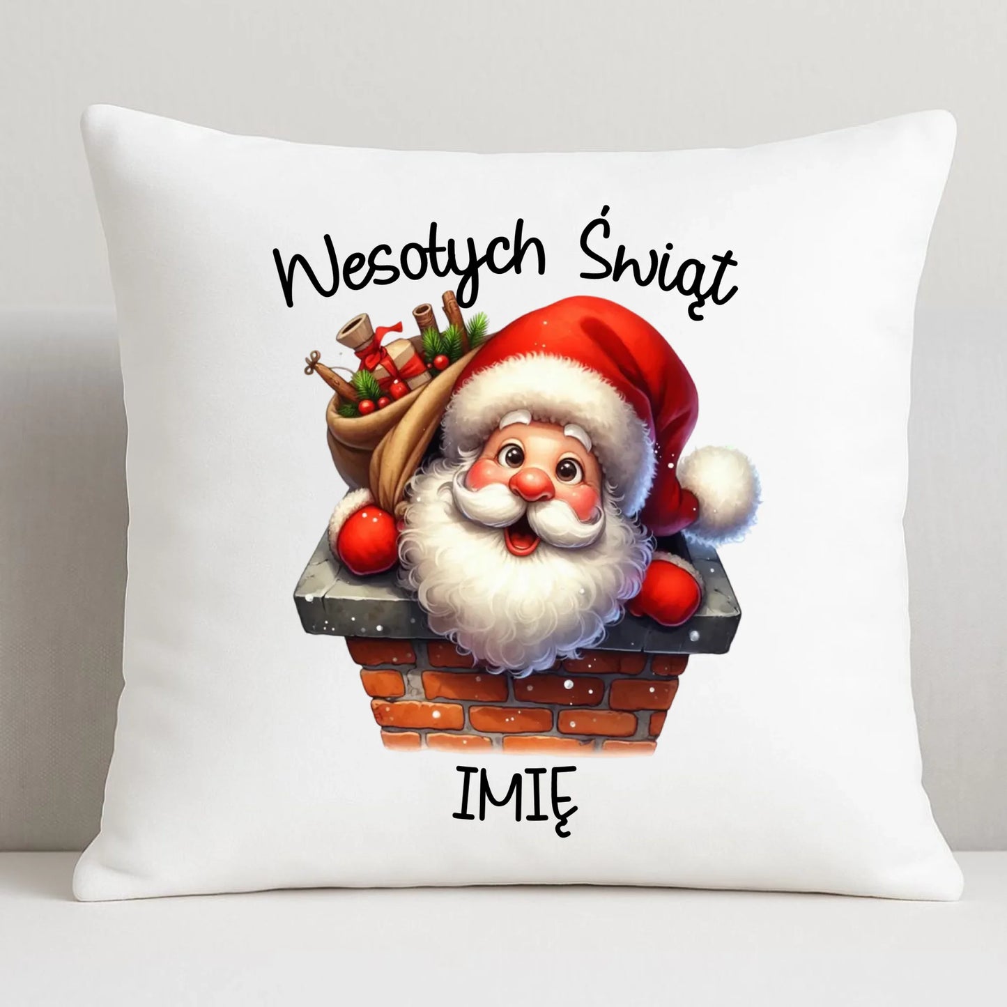 Mikołaj | Świąteczna poduszka z imieniem BN08 - StoryCups.pl
