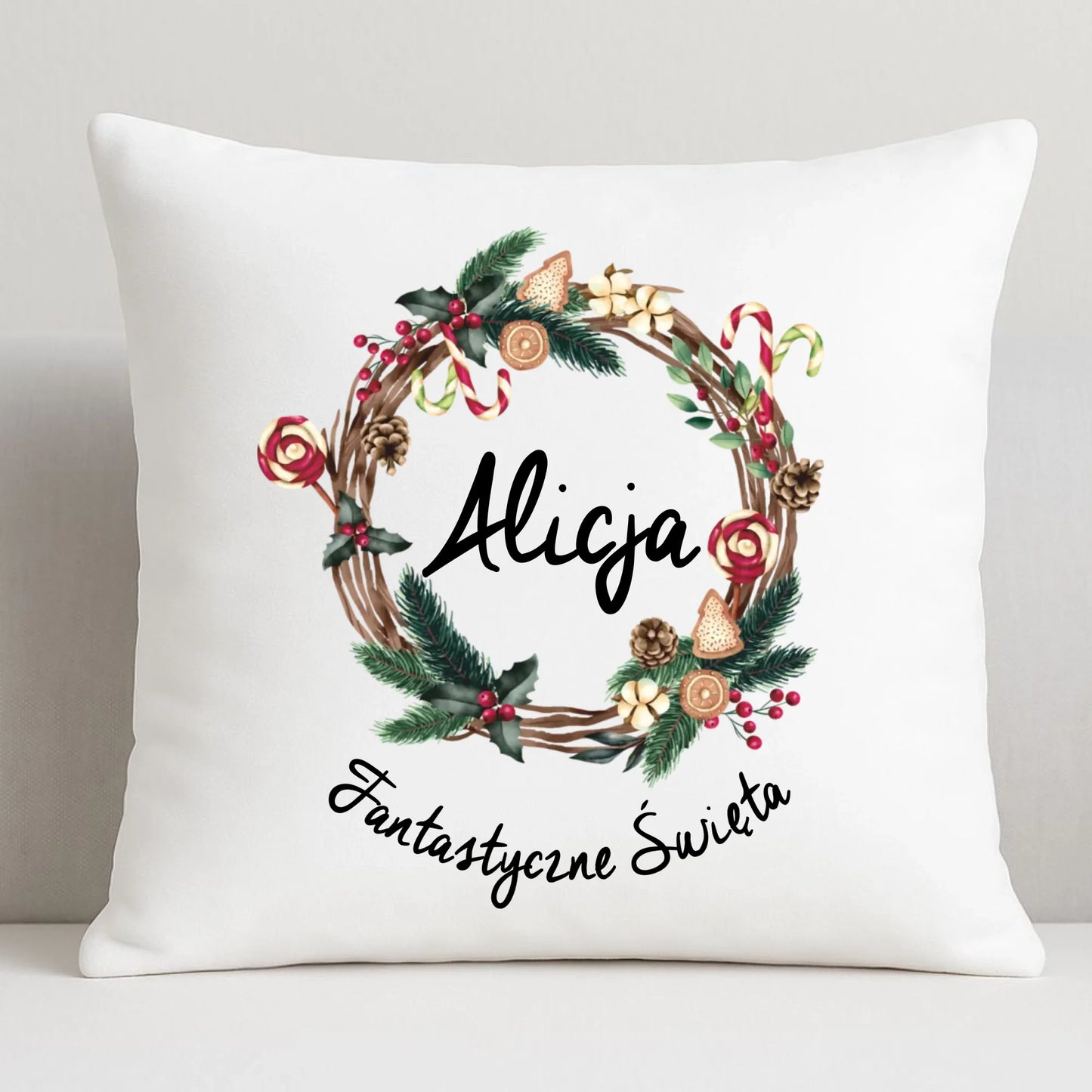 Fantastyczne Święta | Świąteczna poduszka z imieniem na prezent BN14 - StoryCups.pl