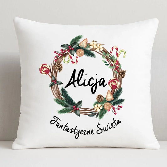 Fantastyczne Święta | Świąteczna poduszka z imieniem na prezent BN14 - StoryCups.pl