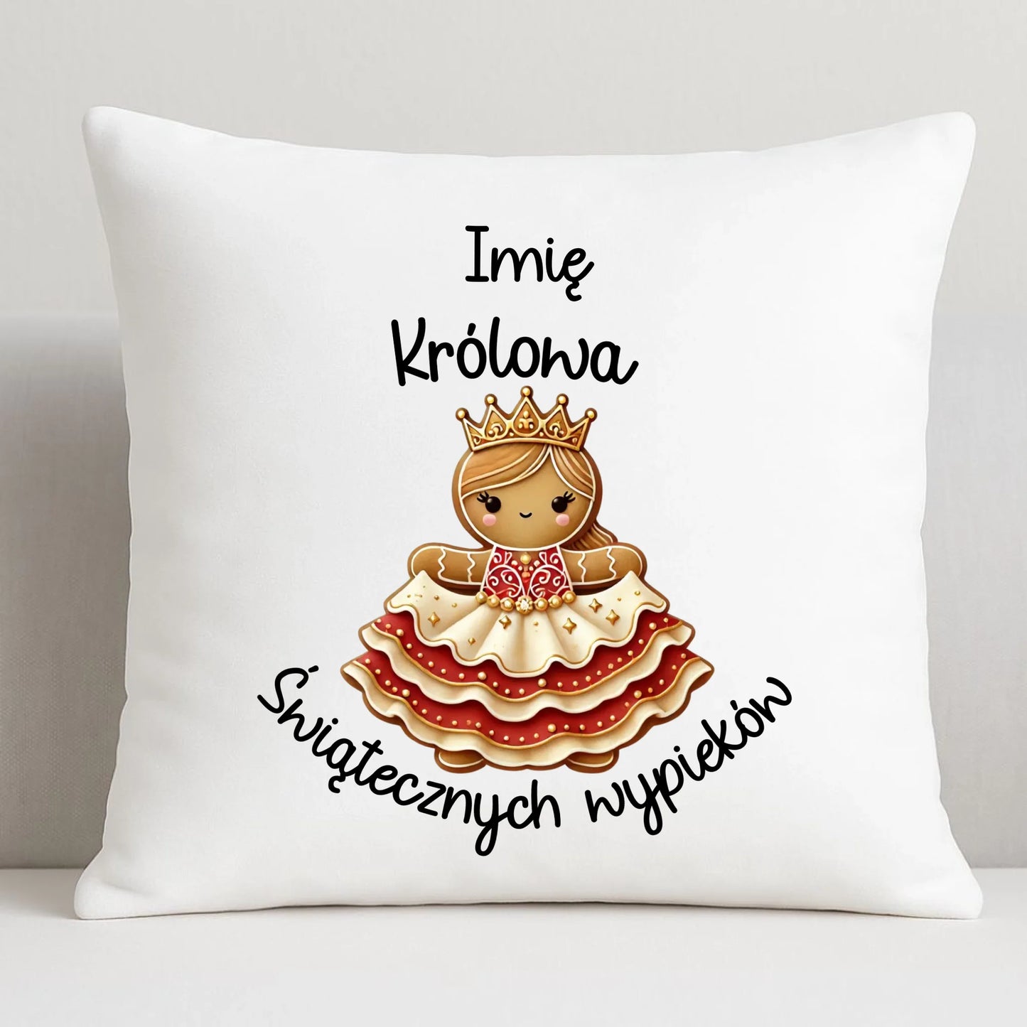 Królowa świątecznych wypieków imię | Personalizowana poduszka na święta BN28 - StoryCups.pl