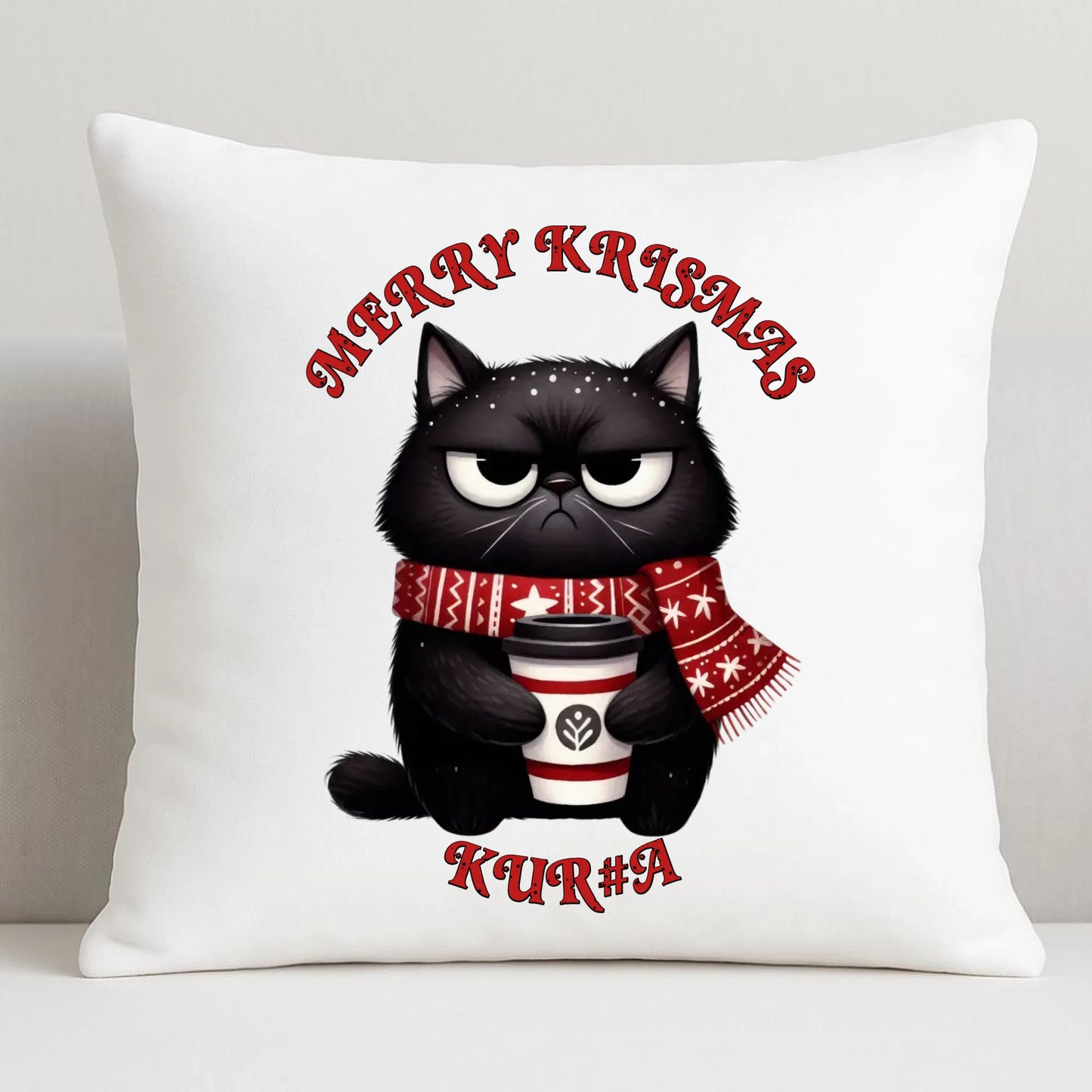 Merry krismas | Świąteczna poduszka BN34 - StoryCups.pl