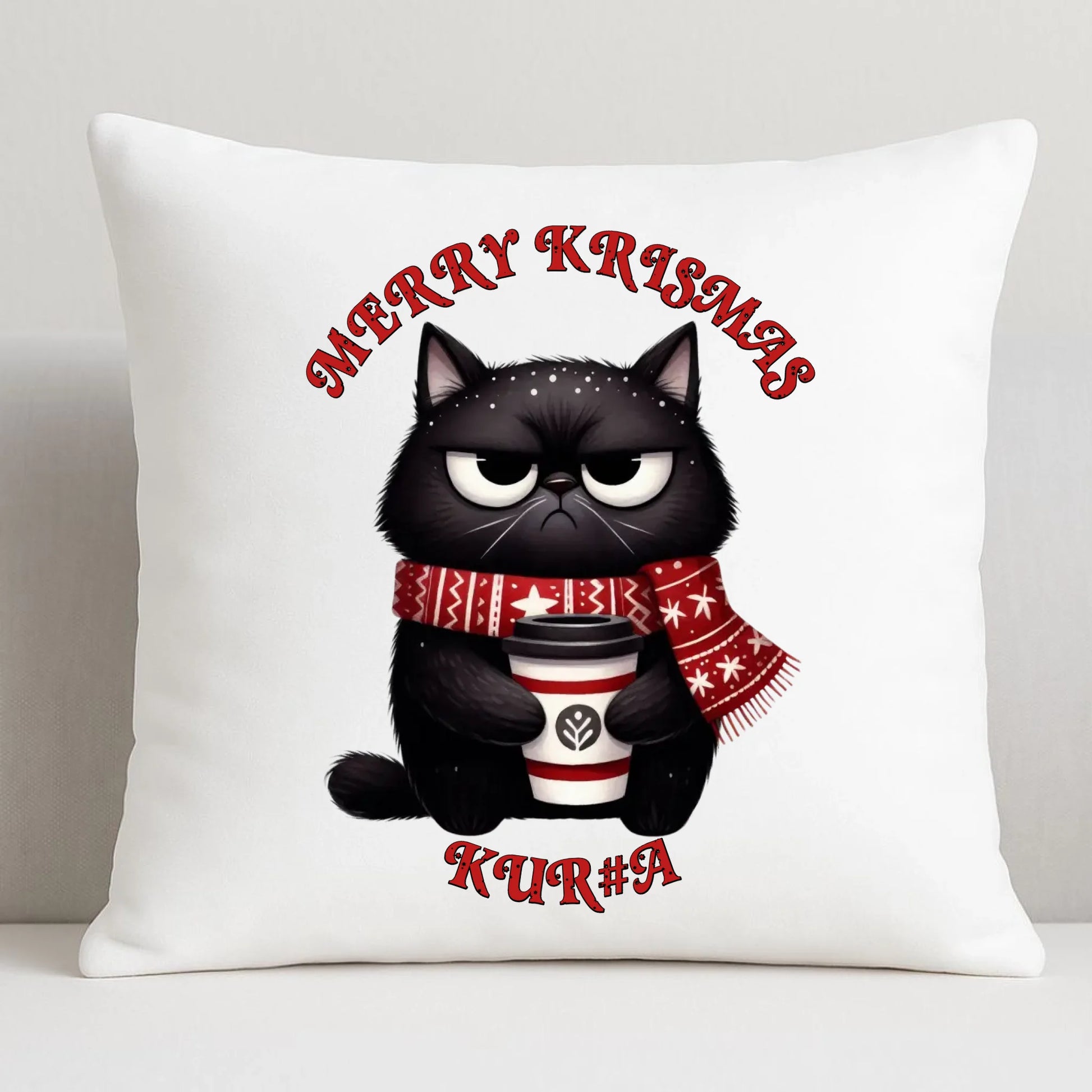 Merry krismas | Świąteczna poduszka BN34 - StoryCups.pl