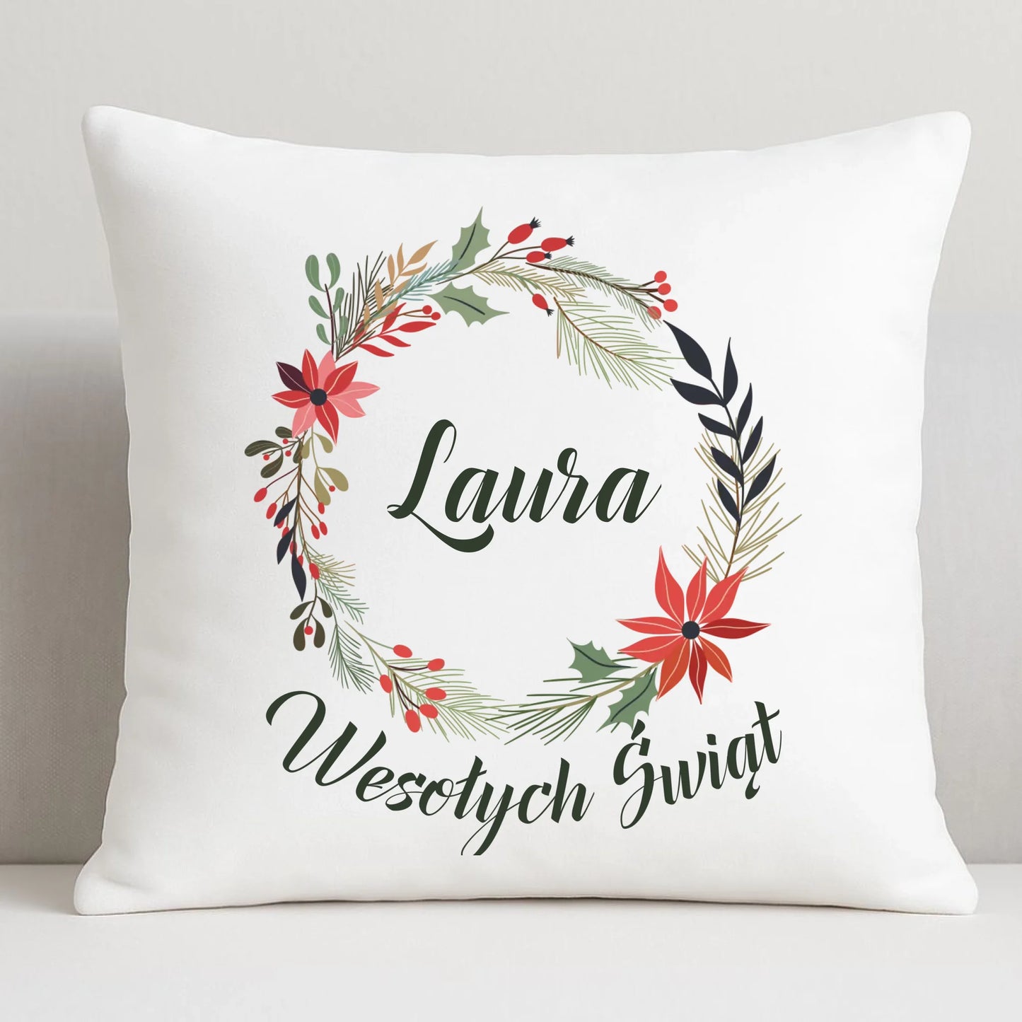 Wesołych Świąt | Personalizowana poduszka na święta BN19 - StoryCups.pl