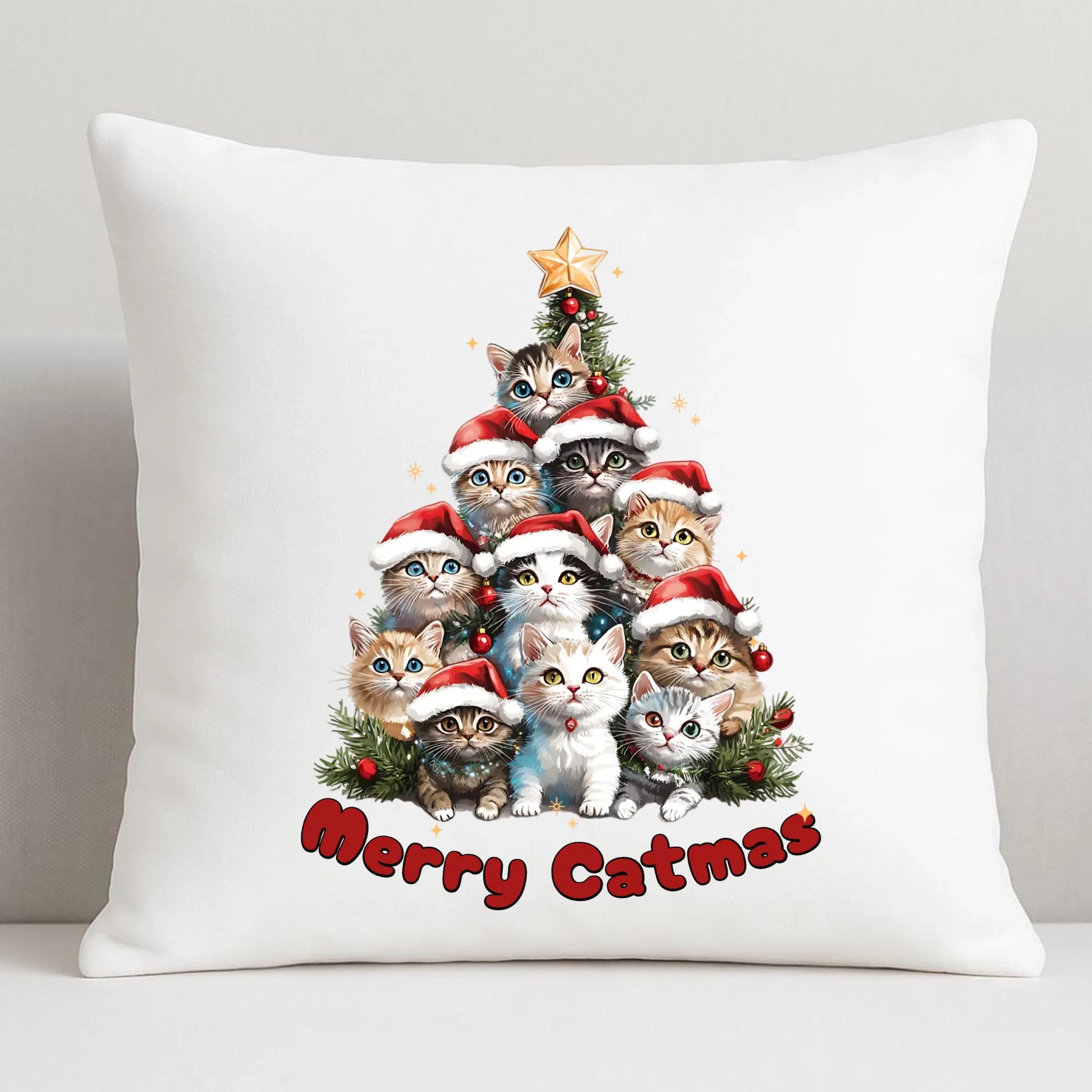 Merry Catmas | Poduszka świąteczna BN20 - StoryCups.pl
