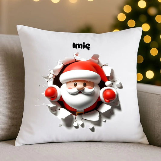 Mikołaj 3D | Personalizowana poduszka świąteczna BN80 - StoryCups.pl