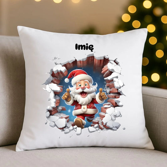 Mikołaj 3D | Personalizowana poduszka świąteczna BN83 - StoryCups.pl