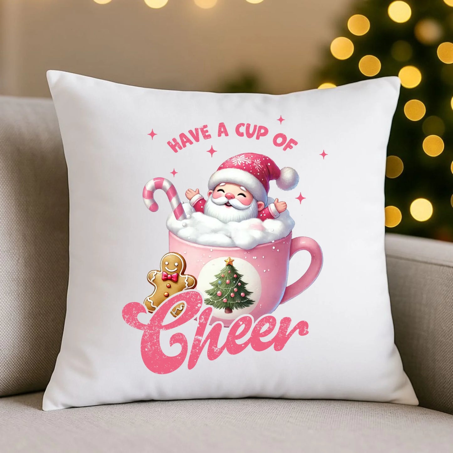 Have a cup of cheer | Poduszka świąteczna BN53 - StoryCups.pl