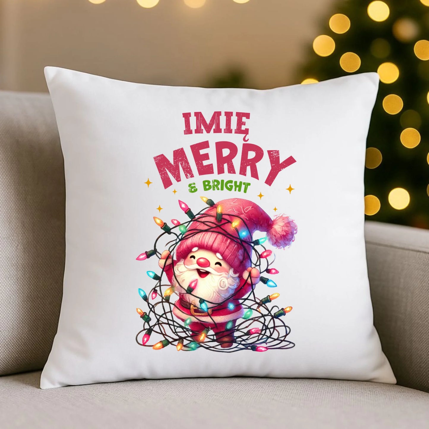 Radosnych Świąt | Personalizowana świąteczna poduszka BN58 - StoryCups.pl