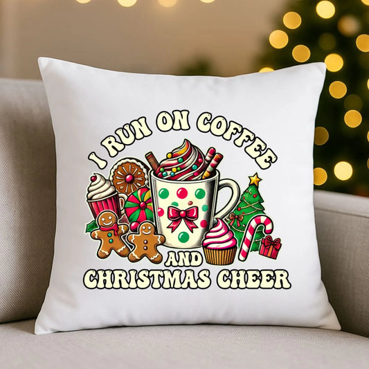I run on coffee | Świąteczna poduszka BN47