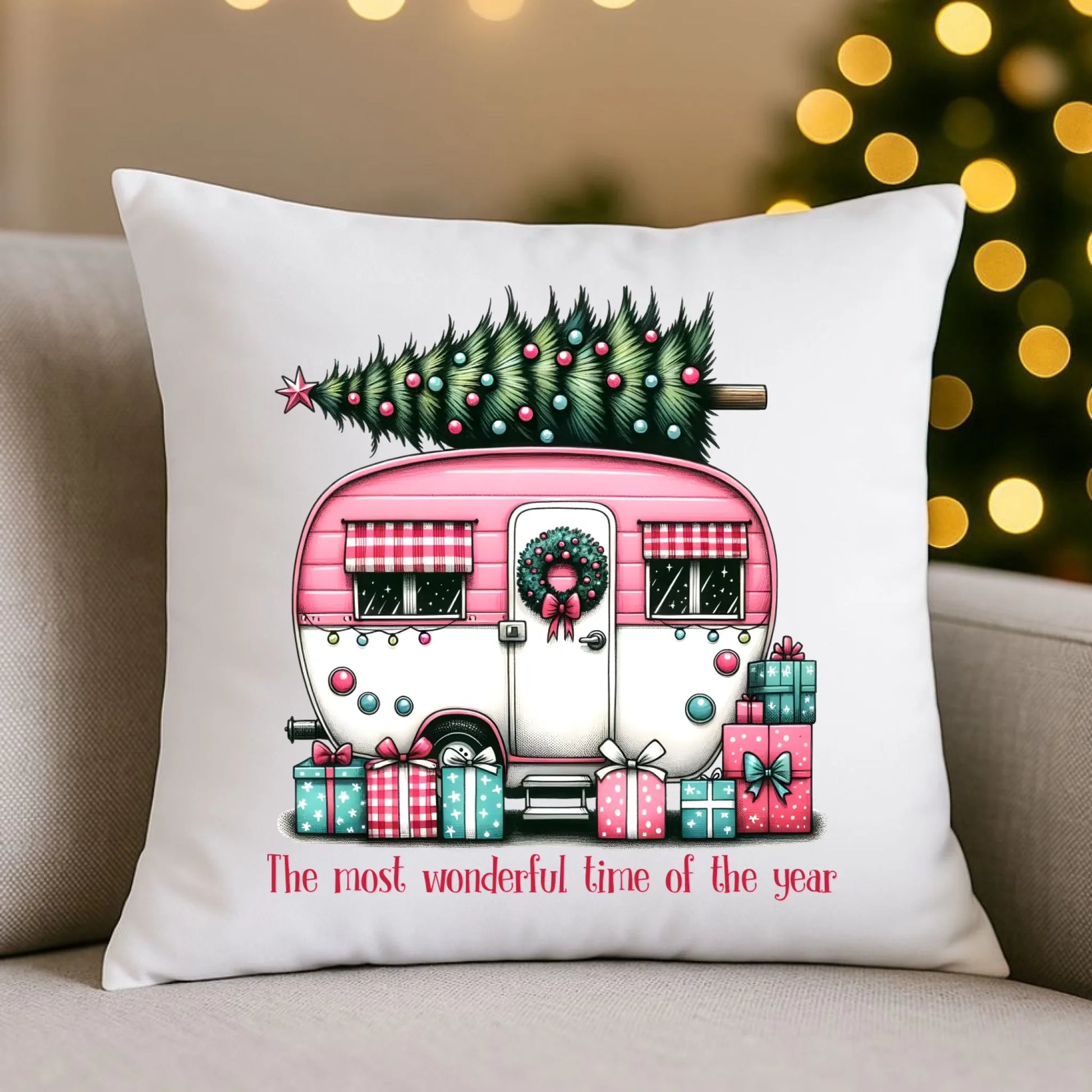 Kempingowe Święta | Świąteczna poduszka BN40 - StoryCups.pl
