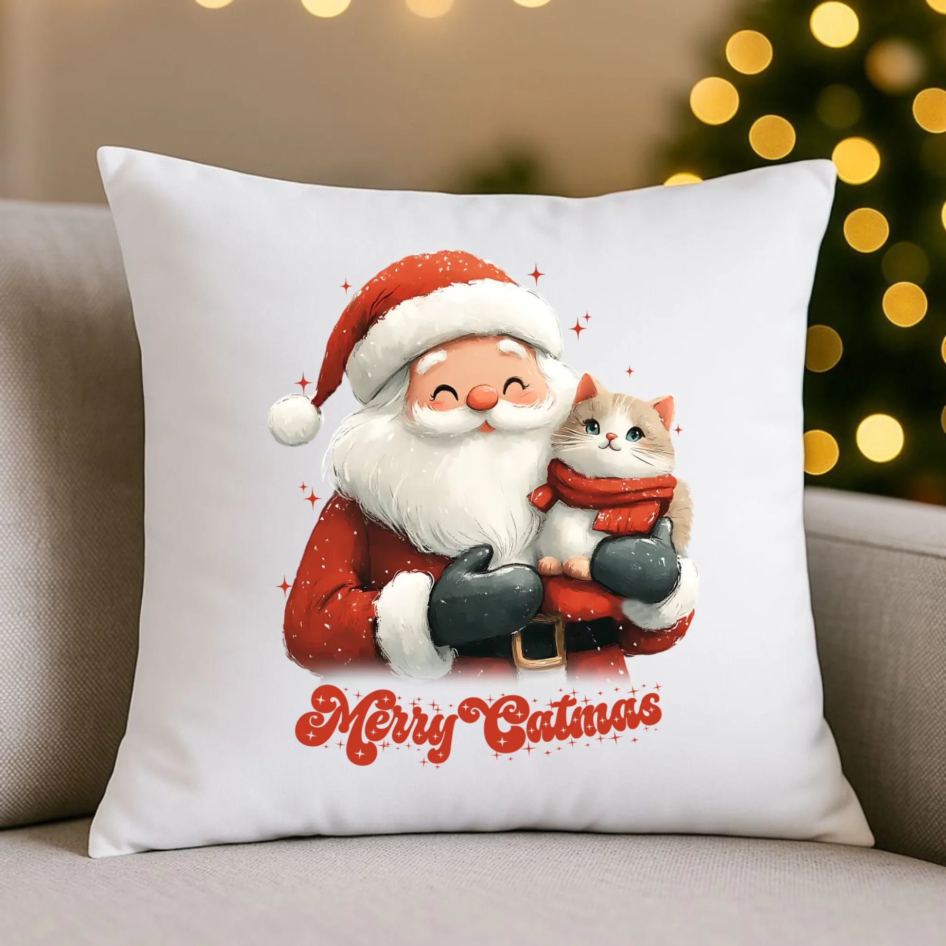 Merry Catmas | Świąteczna poduszka BN38 - StoryCups.pl