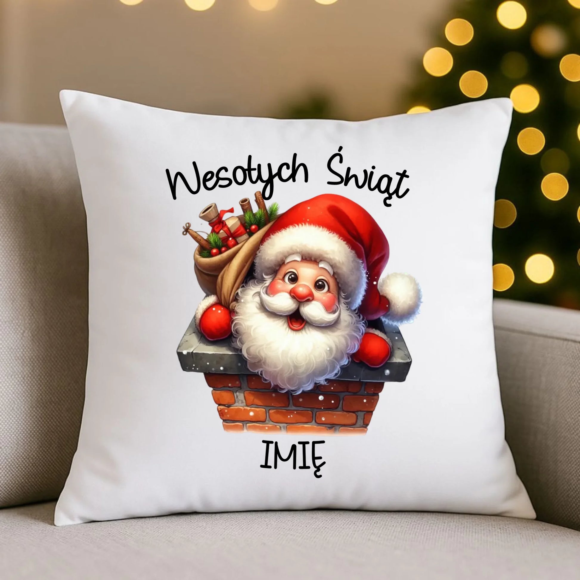 Mikołaj | Świąteczna poduszka z imieniem BN08 - StoryCups.pl