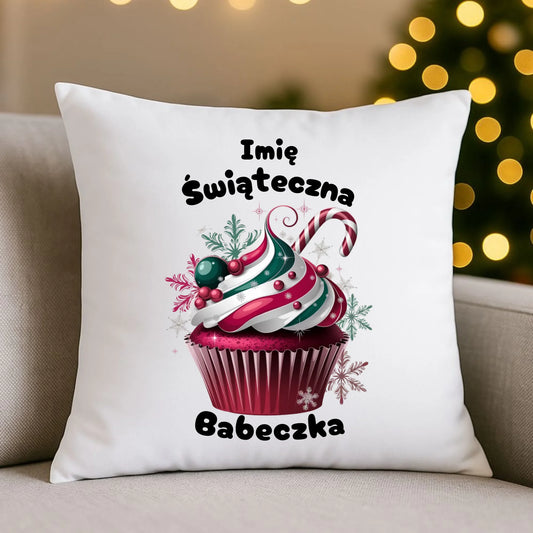 Świąteczna Babeczka | Personalizowana poduszka świąteczna BN30 - StoryCups.pl