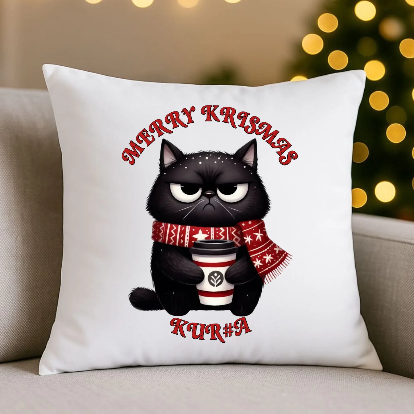 Merry krismas | Świąteczna poduszka BN34 - StoryCups.pl