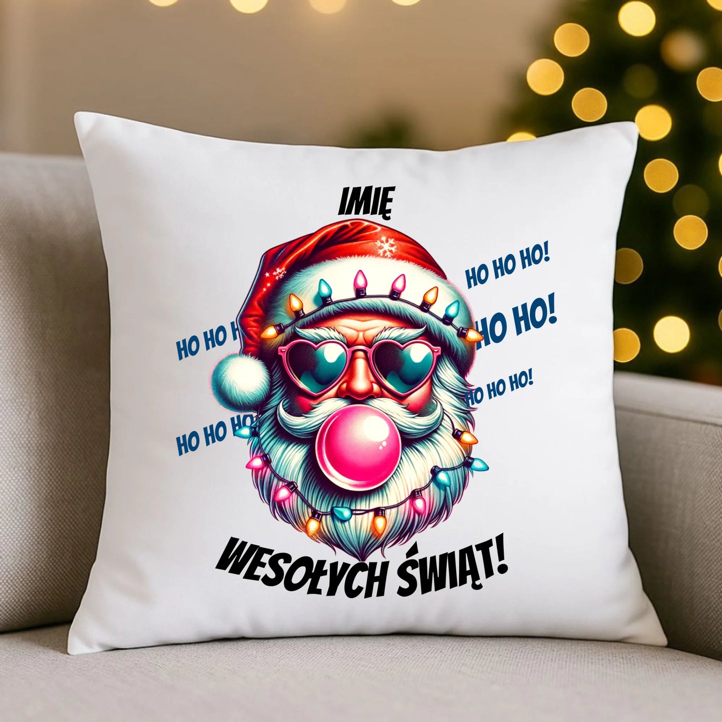 Mikołaj | Świąteczna poduszka z imieniem na Mikołajki BN17 - StoryCups.pl