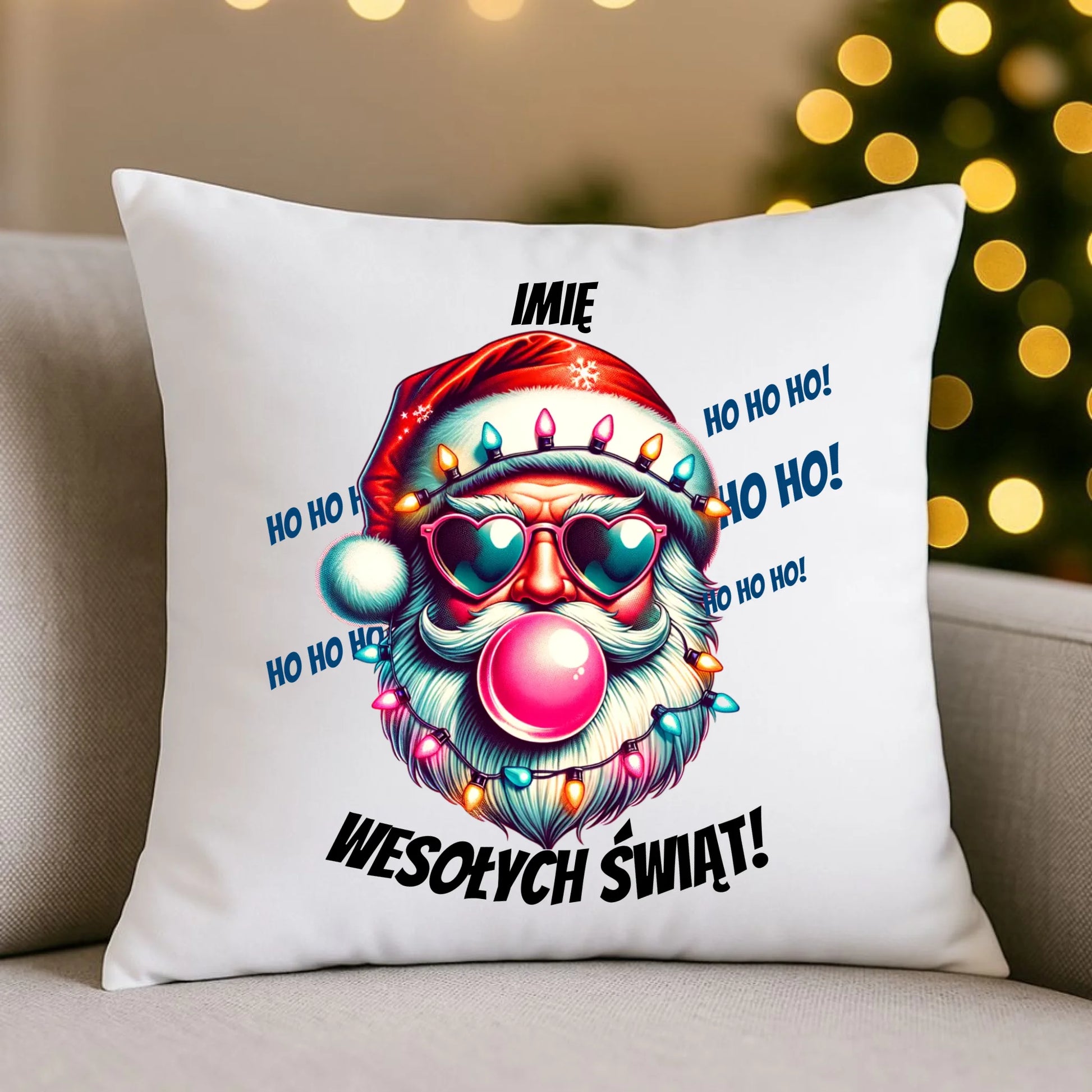 Mikołaj | Świąteczna poduszka z imieniem na Mikołajki BN17 - StoryCups.pl