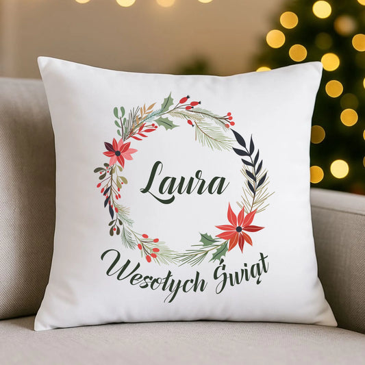 Wesołych Świąt | Personalizowana poduszka na święta BN19 - StoryCups.pl