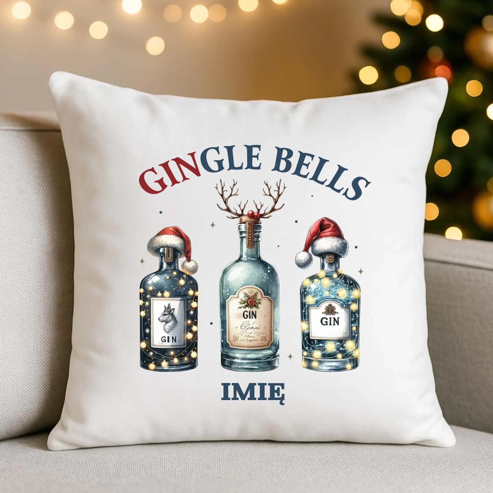 Gingle bells | Personalizowana poduszka świąteczna BN68 - StoryCups.pl