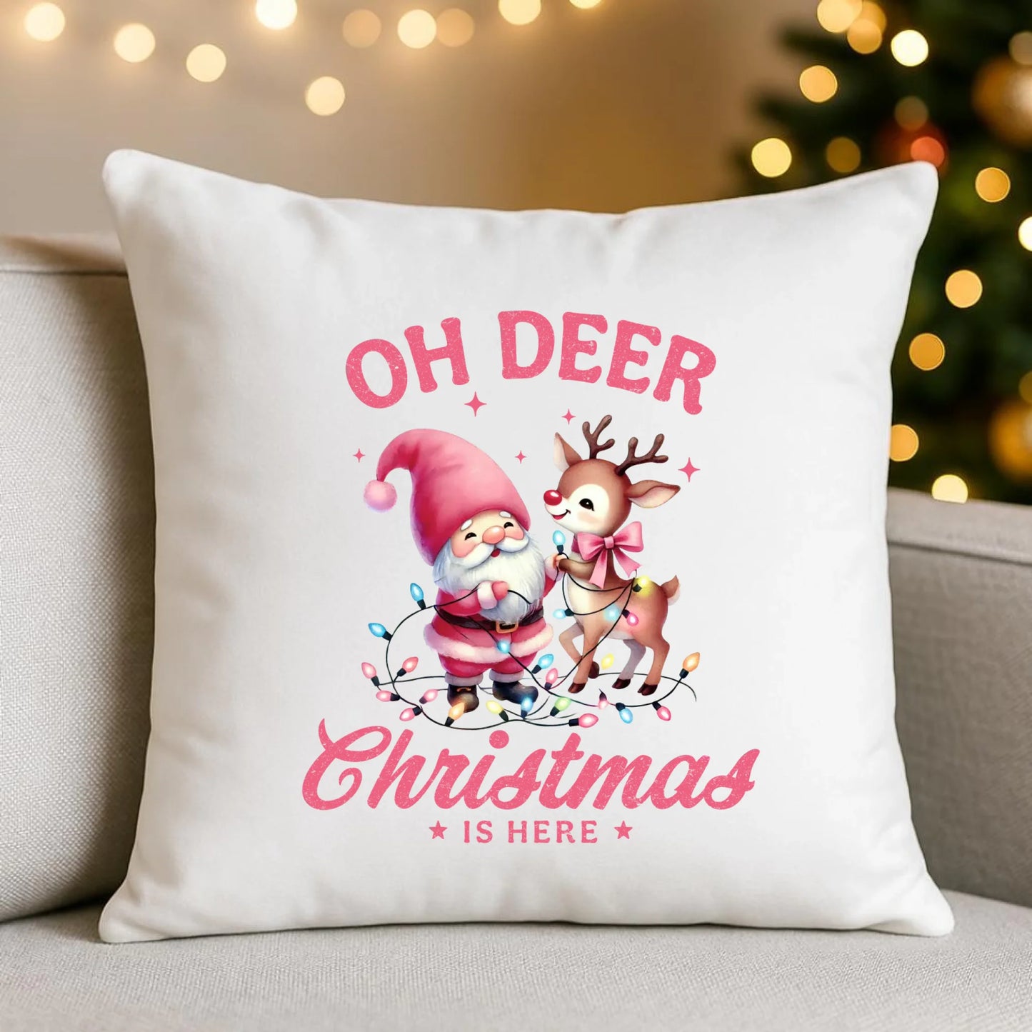 Oh deer Christmas is here | Poduszka świąteczna BN59 - StoryCups.pl