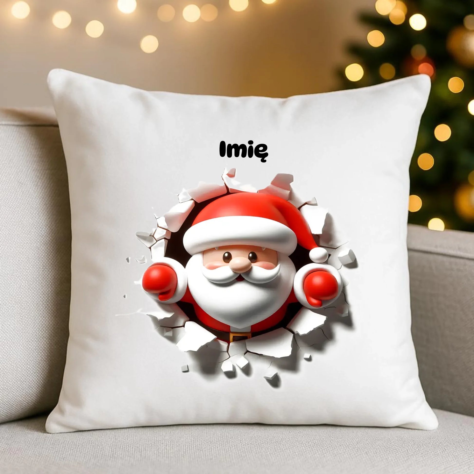Mikołaj 3D | Personalizowana poduszka świąteczna BN80 - StoryCups.pl