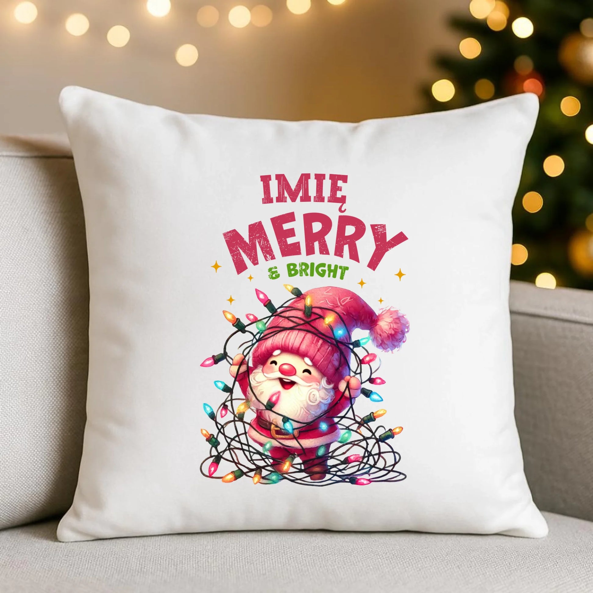 Radosnych Świąt | Personalizowana świąteczna poduszka BN58 - StoryCups.pl