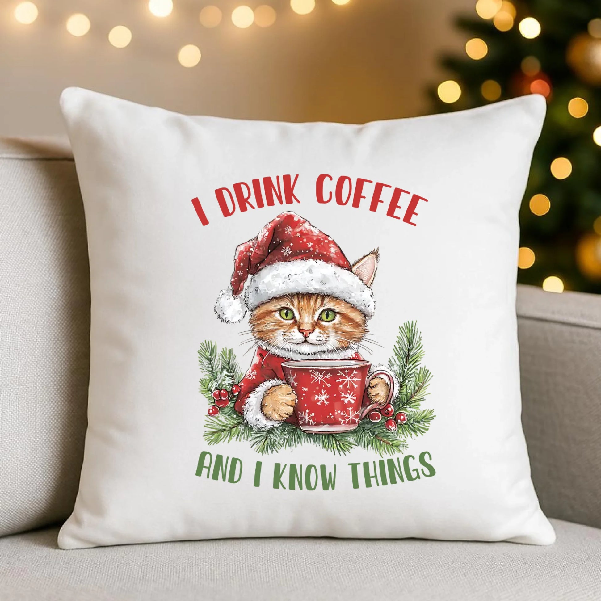 I drink coffee and I know things | Świąteczna poduszka BN39 - StoryCups.pl