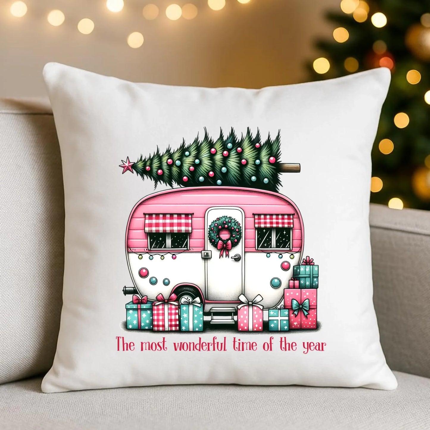 Kempingowe Święta | Świąteczna poduszka BN40 - StoryCups.pl