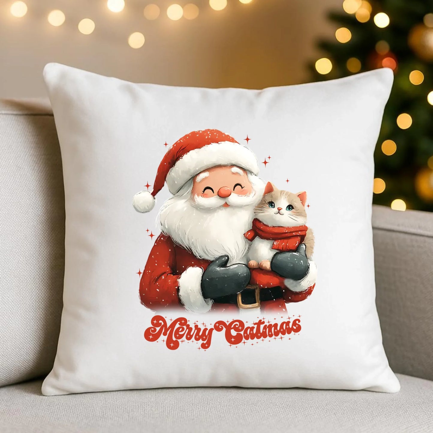 Merry Catmas | Świąteczna poduszka BN38 - StoryCups.pl