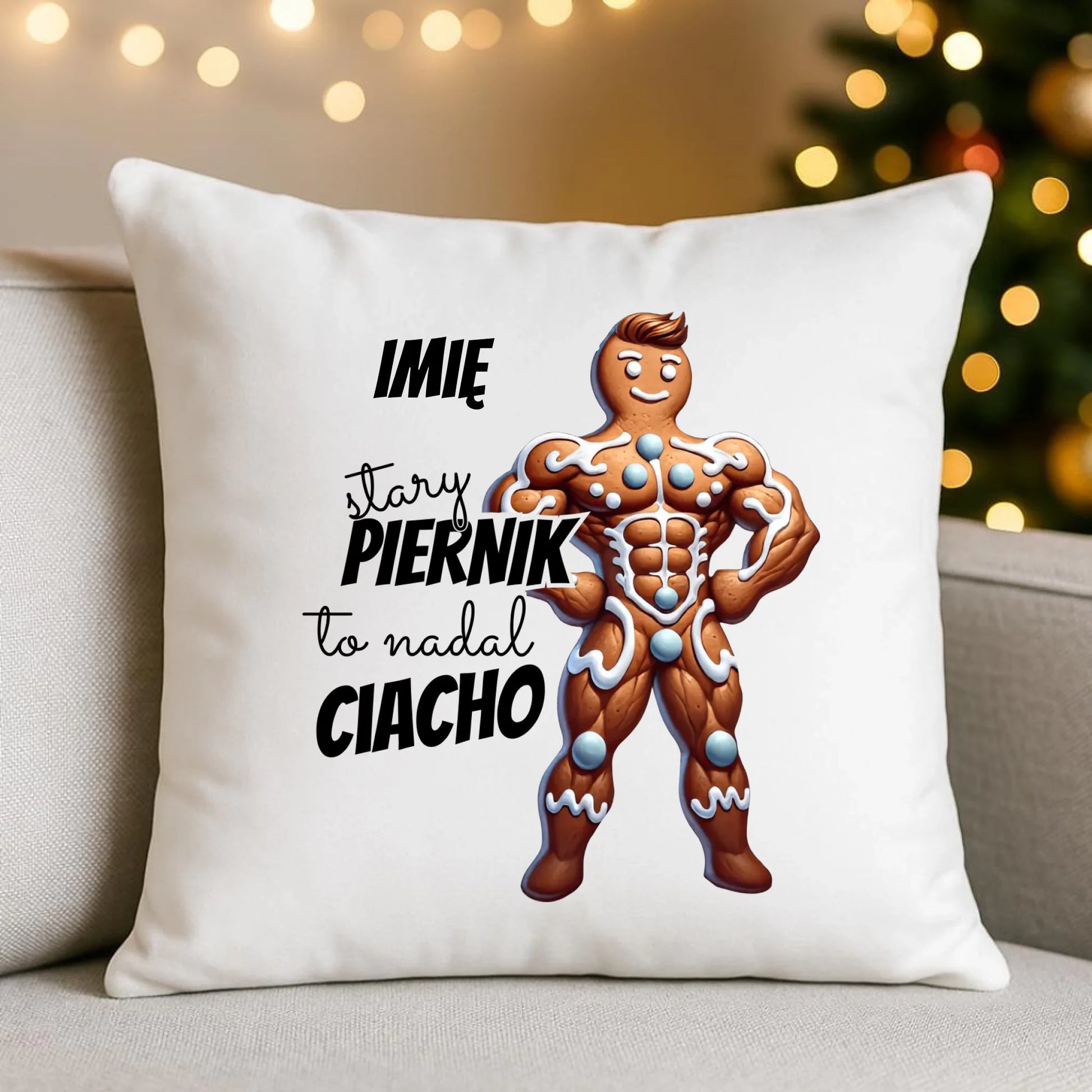 Stary piernik to nadal ciacho | Śmieszna poduszka na święta BN23 - StoryCups.pl