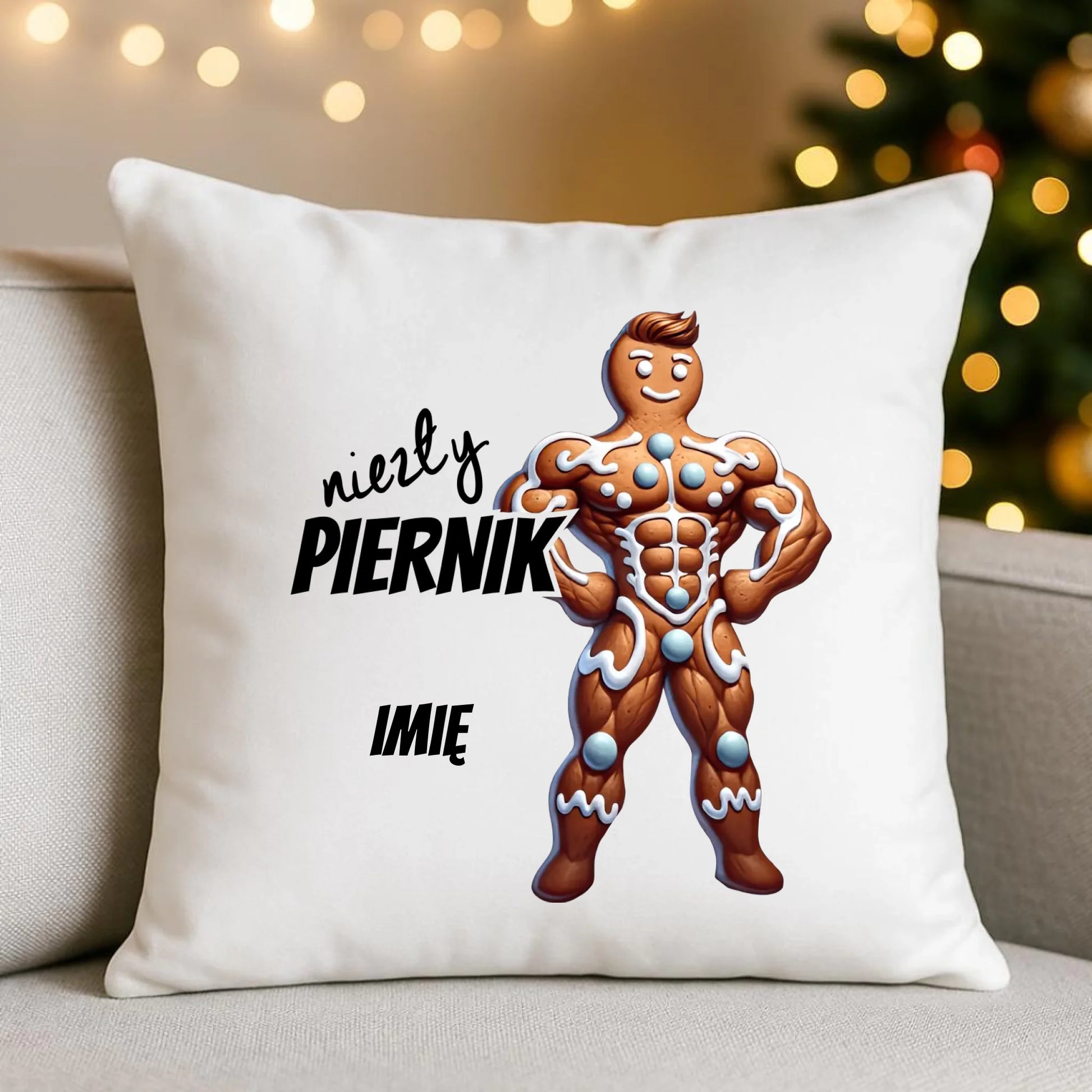 Niezły piernik | Świąteczna poduszka z imieniem BN24 - StoryCups.pl