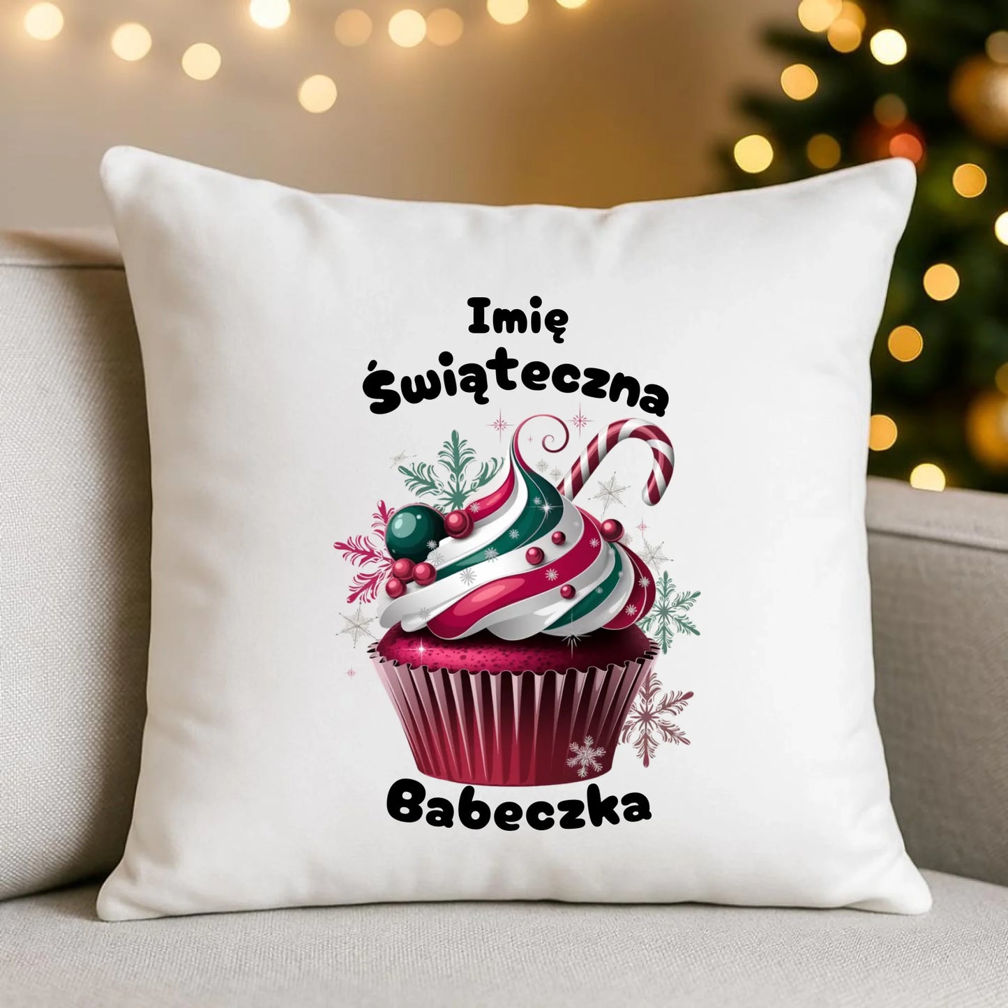 Świąteczna Babeczka | Personalizowana poduszka świąteczna BN30 - StoryCups.pl