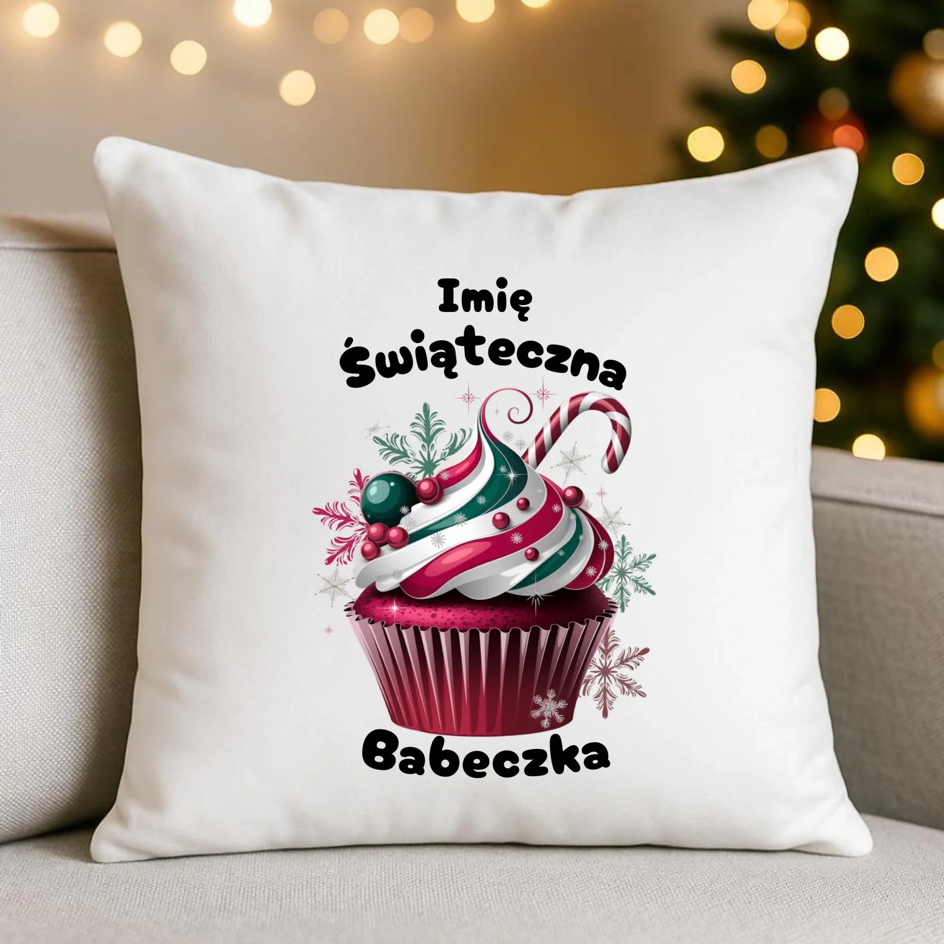 Świąteczna Babeczka | Personalizowana poduszka świąteczna BN30 - StoryCups.pl